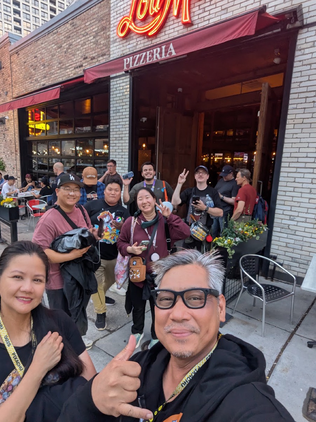 Deep dish pizza dinner at GO Fest Chicago