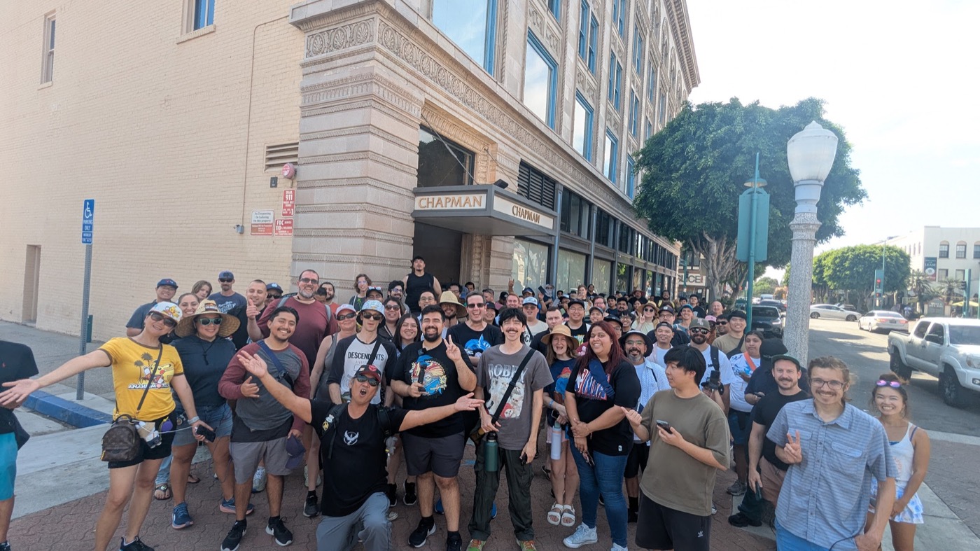 Huge Fullerton GO! crowd with special YouTube content creators in Downtown Fullerton